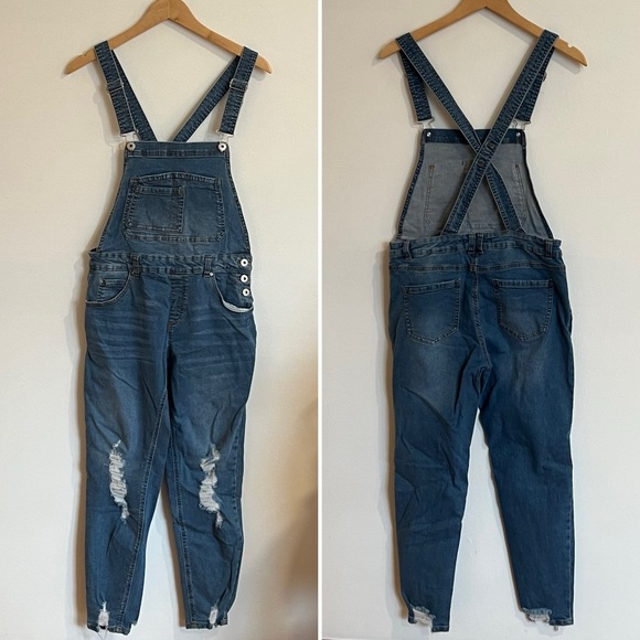 Highway Jeans Distressed Bib Overalls - Picture 9 of 12